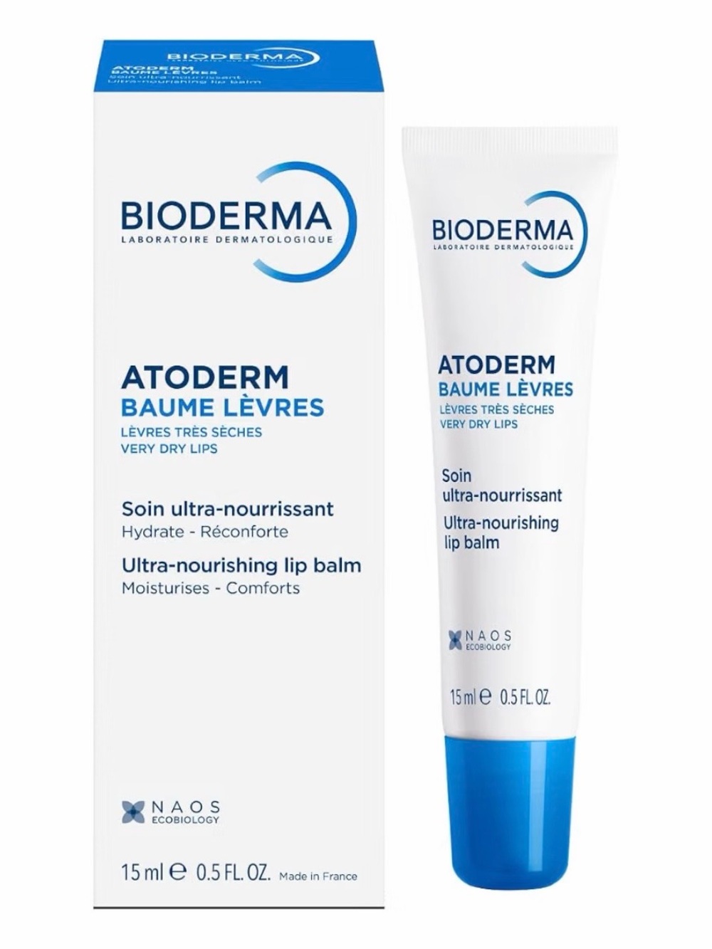 Bioderma Atoderm Baume Lèvres Ultra-Nourishing Lip Balm 15ml 2 Pack NEW